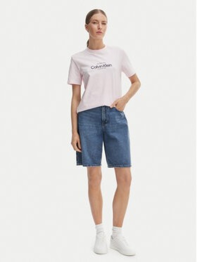 Calvin Klein Jeans T-Shirt NYC Logo LV047F810G Różowy Classic Fit