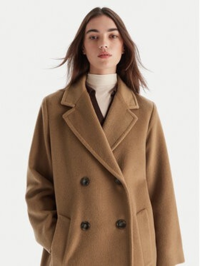 Weekend Max Mara Płaszcz wełniany Zufolo 2525016092 Brązowy Regular Fit