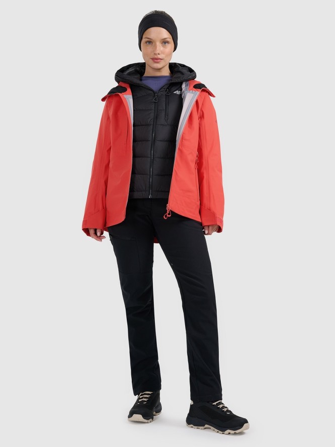 4F Kurtka trekkingowa przeciwdeszczowa membrana 20000+ damska - pomarańczowa XXL