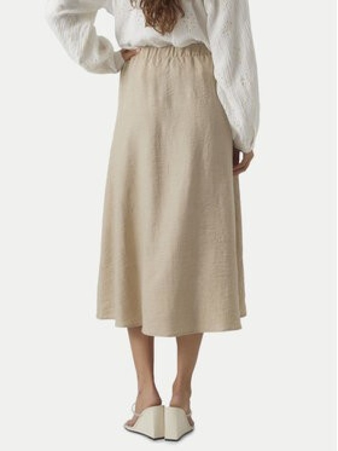 Vero Moda Spódnica midi Melaney 10304134 Beżowy Regular Fit