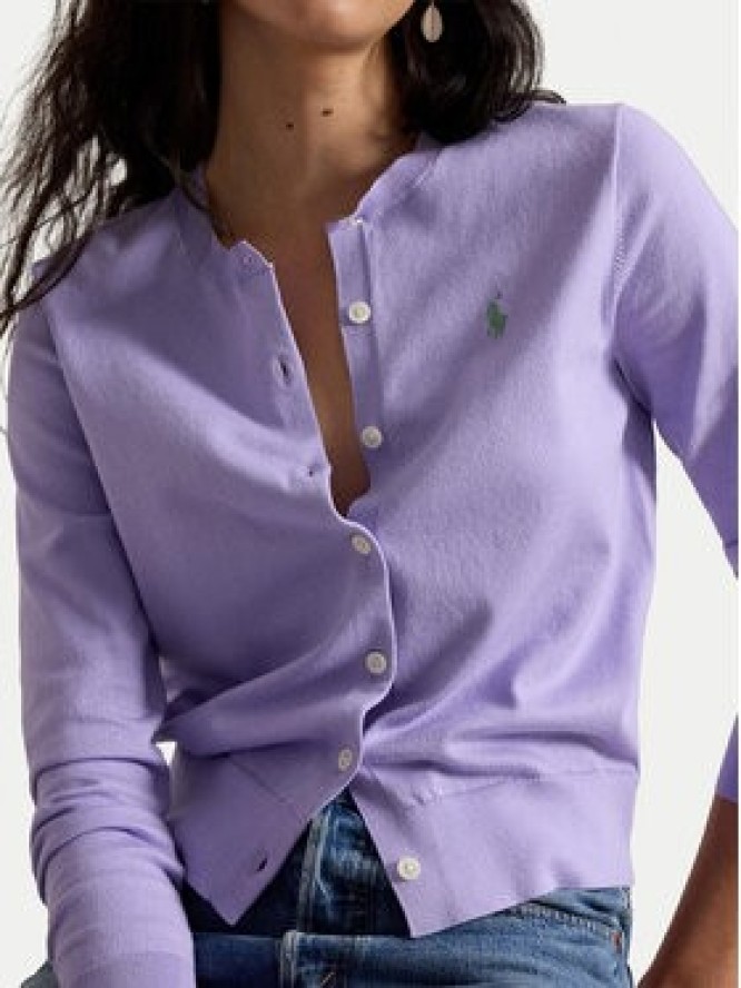 Polo Ralph Lauren Kardigan 211971871505 Fioletowy jasny Regular Fit