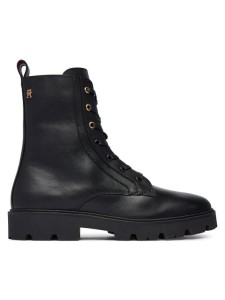 Tommy Hilfiger Trzewiki TH Stud Leather Lace-Up Boot FW0FW09571 Czarny