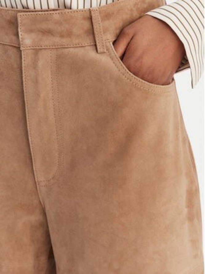 Marella Szorty skórzane Scoglio 2613431021 Beżowy Relaxed Fit