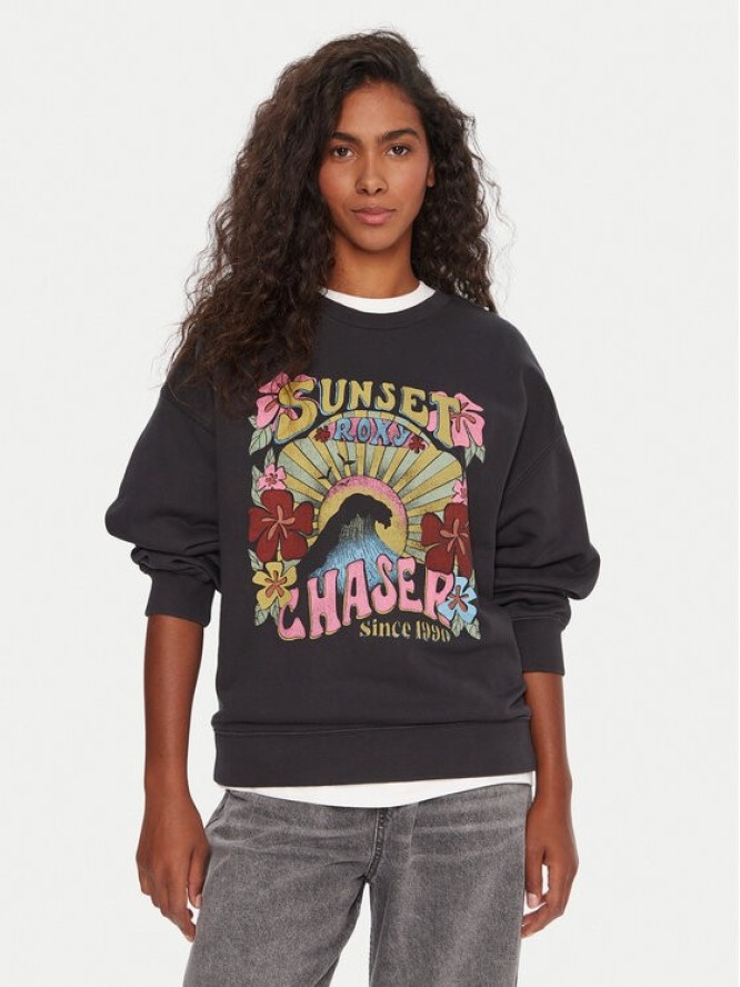 Roxy Bluza Lineup ERJFT05006 Czarny Relaxed Fit