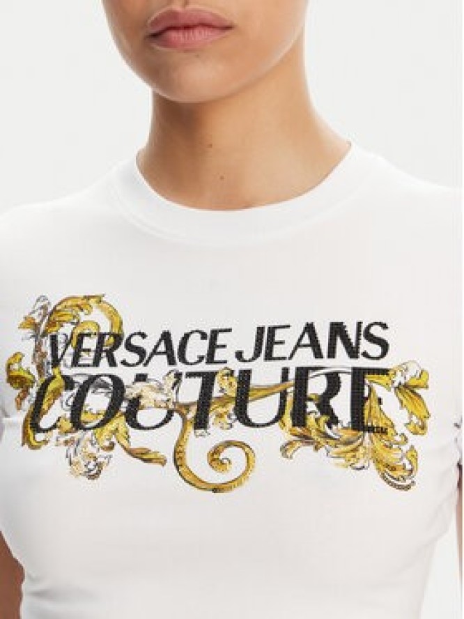 Versace Jeans Couture T-Shirt 78HAHC05 Biały Slim Fit