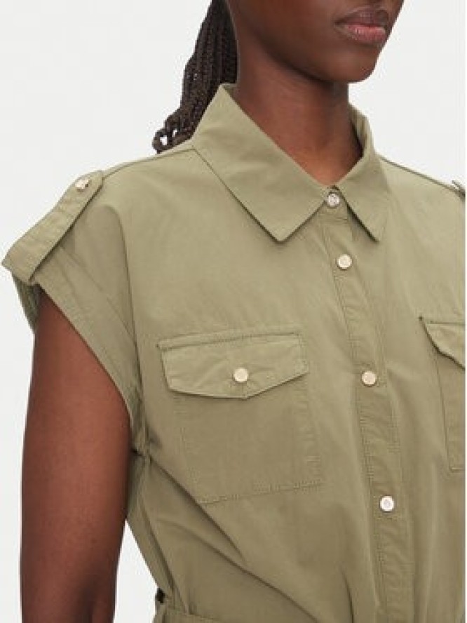 Gaudi Sukienka koszulowa 511BD15016 Zielony Regular Fit