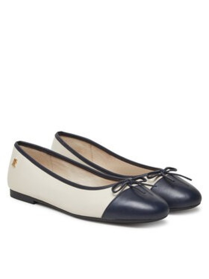 Tommy Hilfiger Baleriny Toe Cap Leather Ballerina FW0FW08759 Beżowy