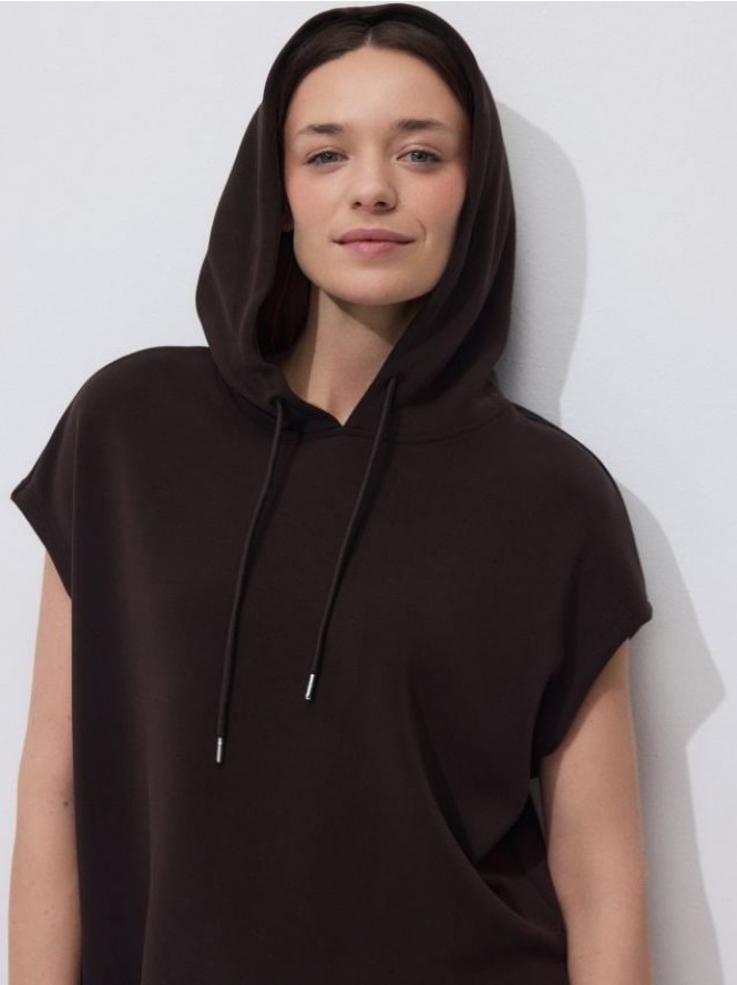 Bluza bez rękawów - ciemnobrązowy