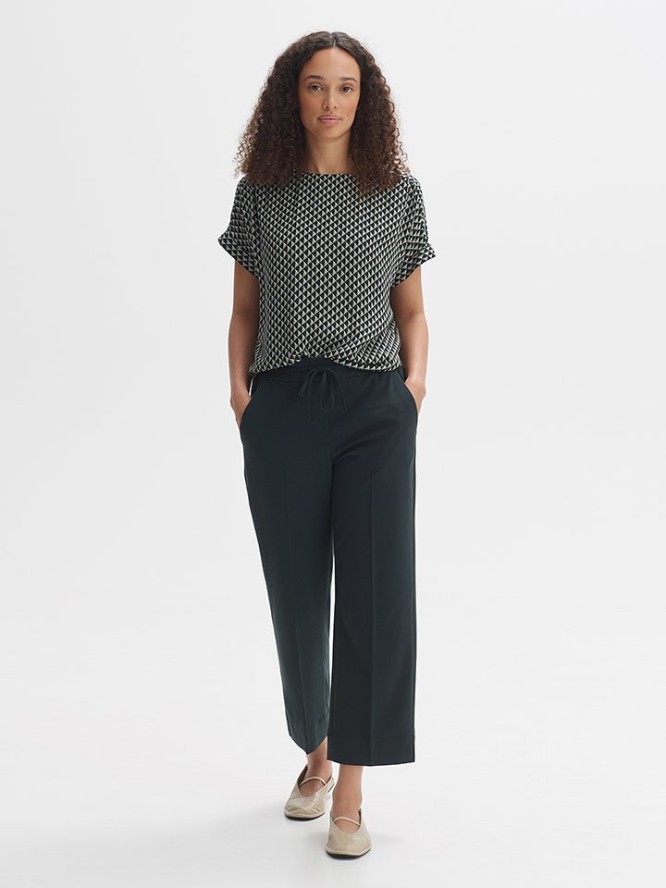 OPUS Bluzka w kolorze jasnoszaro-czarnym rozmiar: L