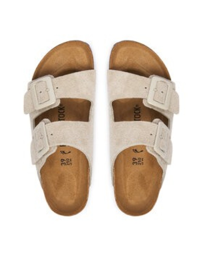 Birkenstock Klapki Arizona Cushion Buckle 1033088 Kremowy