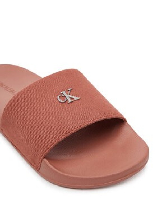 Calvin Klein Jeans Klapki Slide Monogram Hardware YW0YW01713 Koralowy