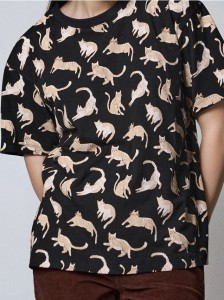 Koszulka z motywem kotów - czarny