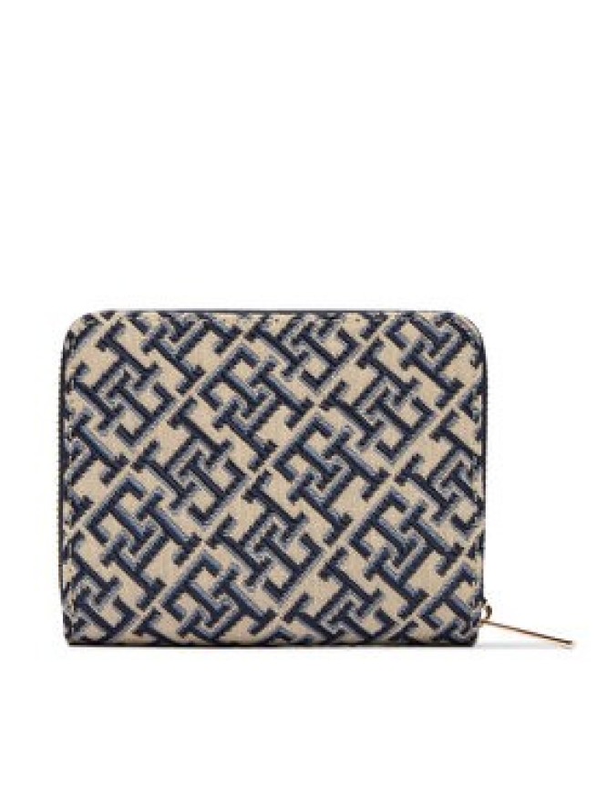 Tommy Hilfiger Portfel Th Icon Med Za W/ Flap Jacquard AW0AW18759 Niebieski