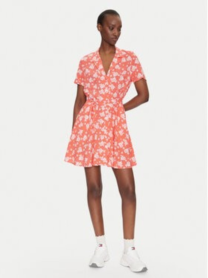 Tommy Jeans Sukienka koszulowa DW0DW21353 Pomarańczowy Relaxed Fit