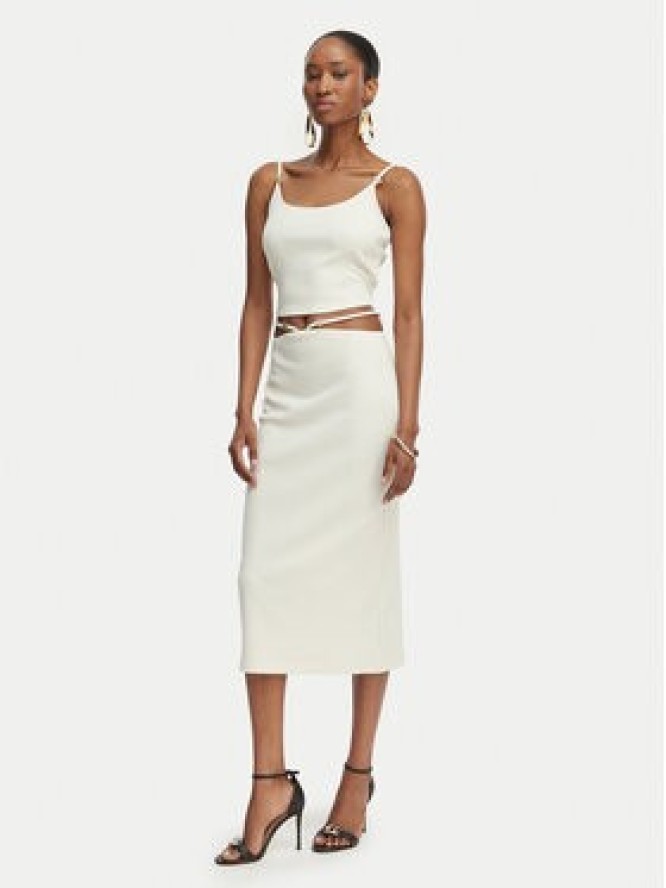 Guess Top E6GP01 KG322 Kremowy Slim Fit