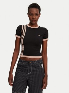 adidas T-Shirt Knitted 3-Stripes JJ0960 Czarny Slim Fit