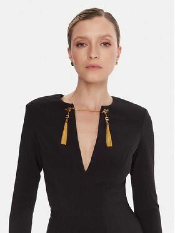 Elisabetta Franchi Sukienka koktajlowa AB-805-57E2-V460 Czarny Slim Fit
