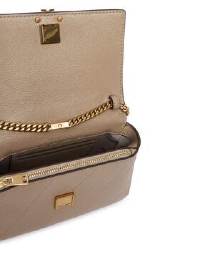 Tory Burch Torebka Charlie Quilted Mini Top Handle Chain Wallet 186032 Beżowy