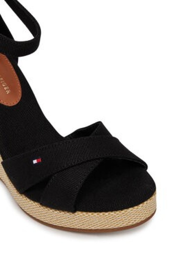 Tommy Hilfiger Sandały Flag High Wedge Espad Crisscross FW0FW08661 Czarny