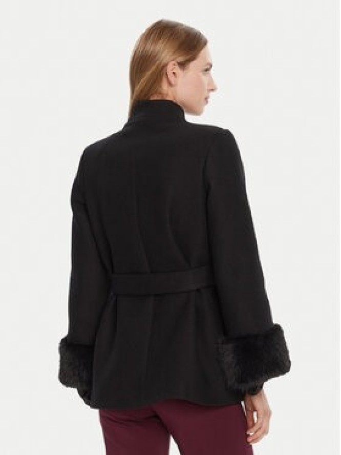 Rinascimento Płaszcz wełniany CFC0126222003 Czarny Slim Fit