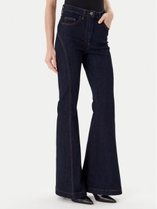 Rinascimento Jeansy CFC0126161003 Granatowy Flare Fit