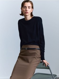 Spódnica midi z paskiem - wielobarwny