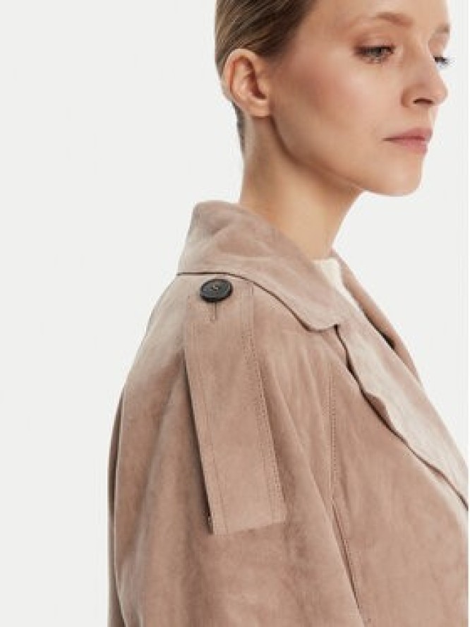 Weekend Max Mara Kurtka skórzana Maga 2525446061 Brązowy Regular Fit