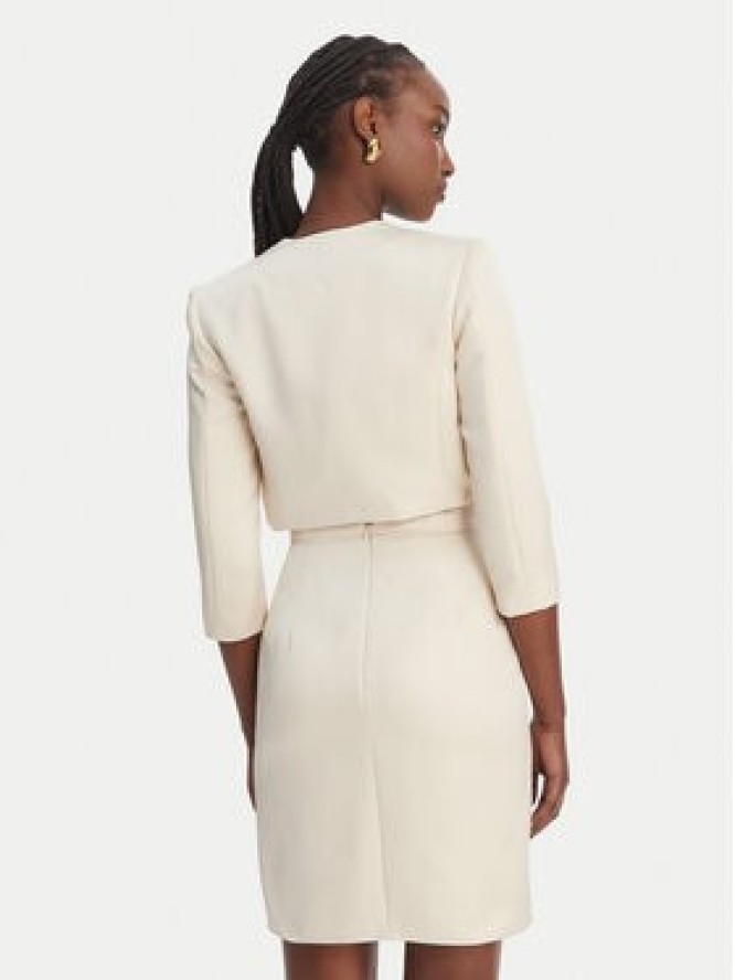 Elisabetta Franchi Sukienka koktajlowa TB-001-61E2-V550 Écru Regular Fit