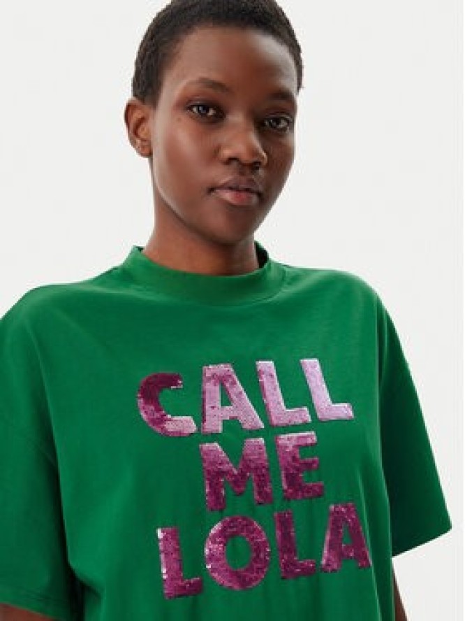 LOLA CASADEMUNT T-Shirt LS2515054 Zielony Relaxed Fit