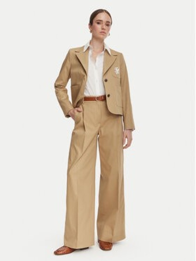 Tommy Hilfiger Spodnie materiałowe Dressing WW0WW50135 Beżowy Wide Leg