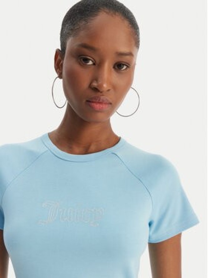 Juicy Couture T-Shirt Baby JCWCT126317 Błękitny Slim Fit