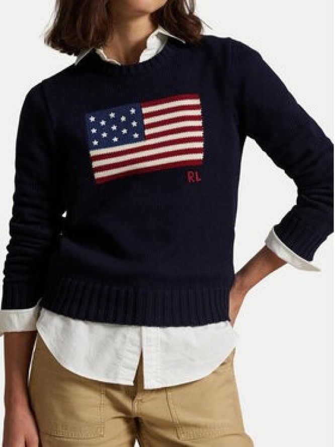 Polo Ralph Lauren Sweter 211896939001 Granatowy Regular Fit