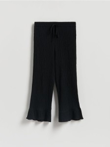 Spodnie z falbankami - czarny