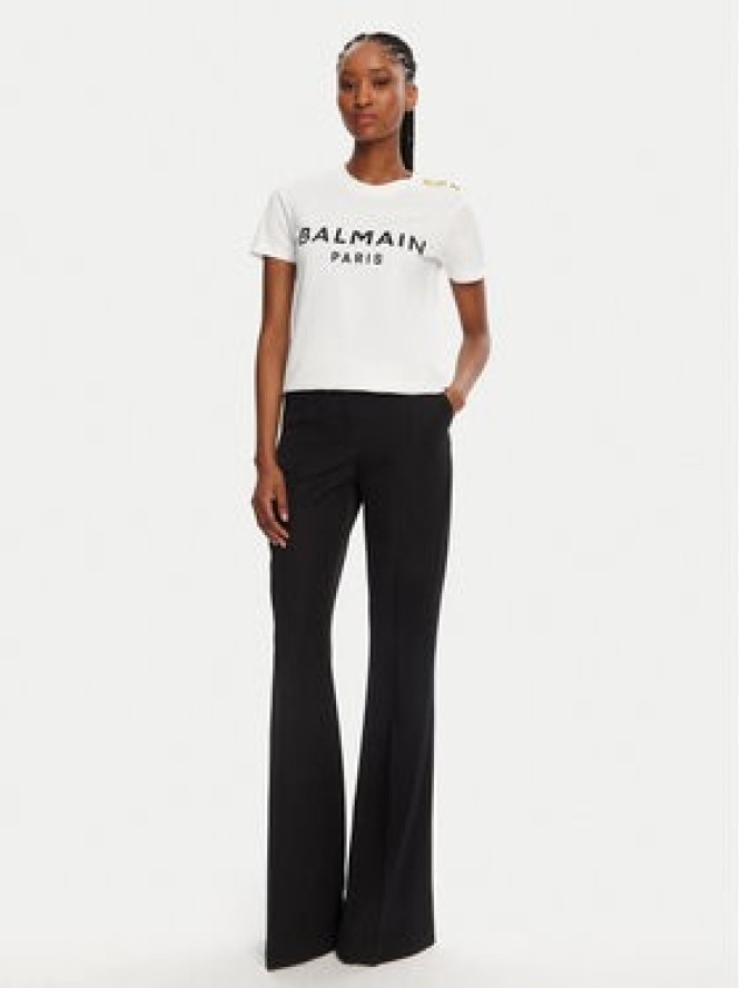 Balmain T-Shirt BF1EF005BB02 Biały Regular Fit