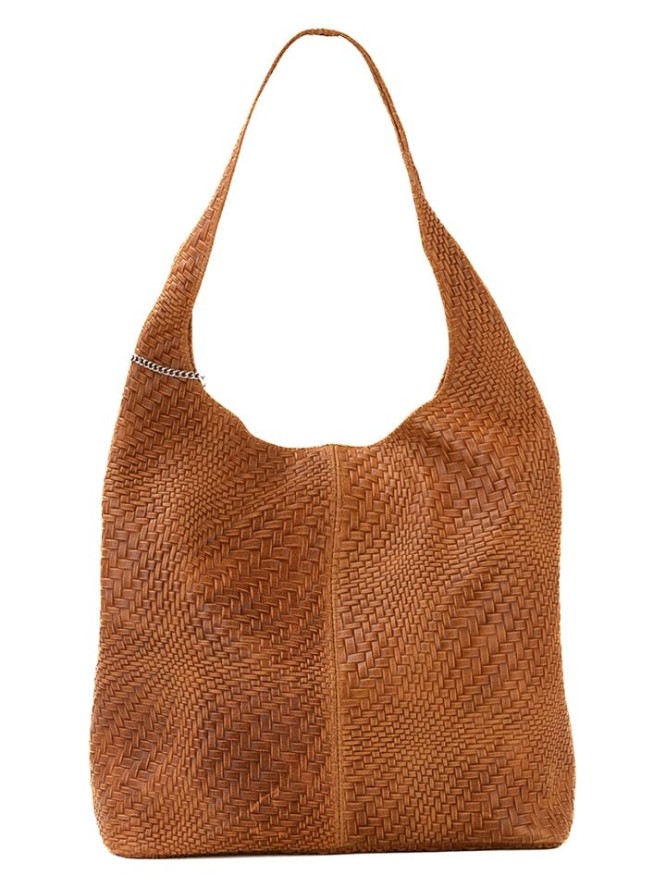 Anna Morellini Skórzana torebka "Palladia" w kolorze jasnobrązowym - 38 x 30 x 2 cm rozmiar: onesize