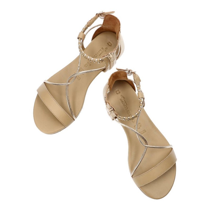 Beżowe Sandały Damskie Tamaris Modne Letnie Buty