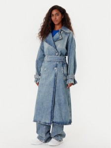 HUGO Trencz Garena 50541545 Niebieski Oversize