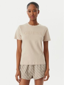 Guess T-Shirt V6RI20 J1314 Beżowy Regular Fit