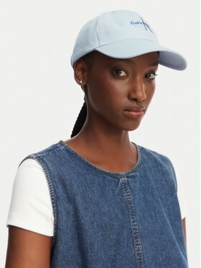 Calvin Klein Czapka z daszkiem Monologo Embroidery Baseball Hat LV04K5026G Błękitny