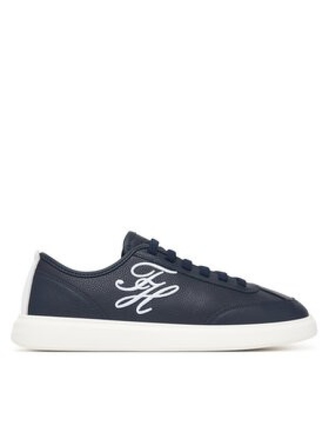 Tommy Hilfiger Sneakersy Th Icon Court Script Premium FW0FW09604 Granatowy
