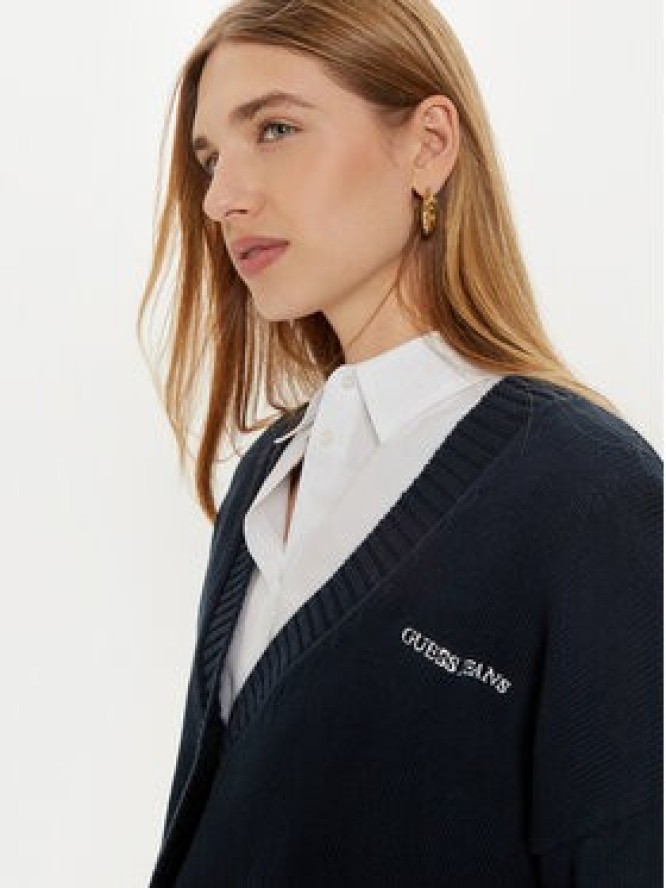 Guess Jeans Kardigan W4BR81 Z3HM1 Granatowy Regular Fit