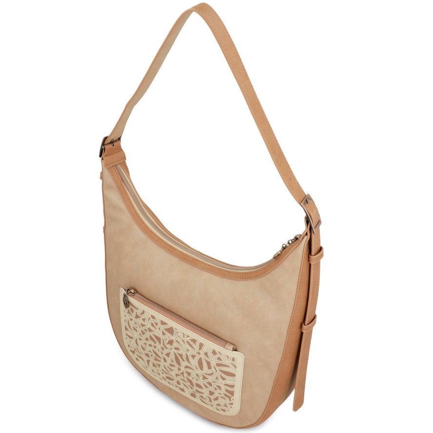 Beżowa Elegancka Damska Torebka Na Ramię Anekke Z Laleczką