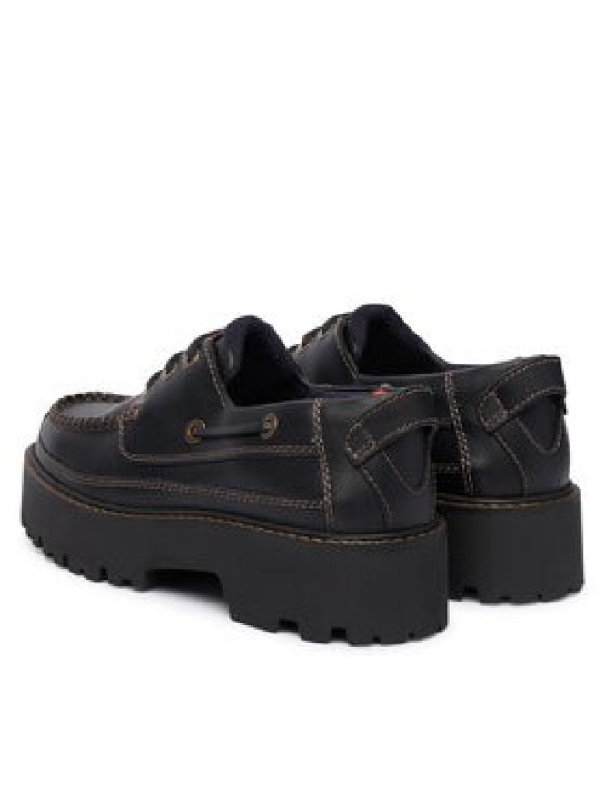 Tommy Jeans Półbuty Archive '01 Boat Shoe Leather EN0EN03003 Czarny