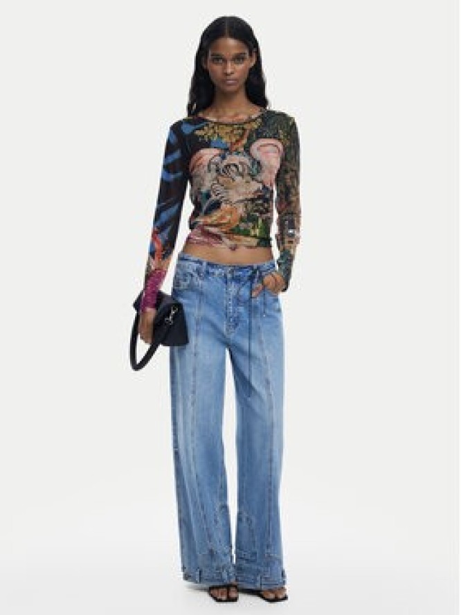 Desigual Bluzka Dragon Lacroix 25WWTK39 Kolorowy Slim Fit