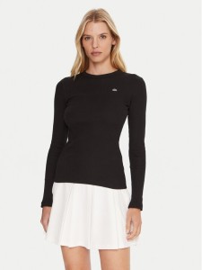 Lacoste Bluzka TF1692 Czarny Slim Fit