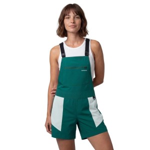 Damskie wodoodporne spodenki trekkingowe z szelkami Siroko Kootenay Short-W Gree