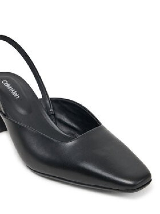 Calvin Klein Czółenka Heel Mule Pump 50 - Lth HW0HW02551 Czarny