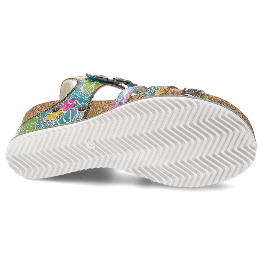 Niebieskie Sandały Laura Vita Eleganckie Obuwie Damskie