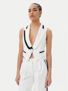 Maryley Kamizelka 25EB190/43BN Biały Regular Fit