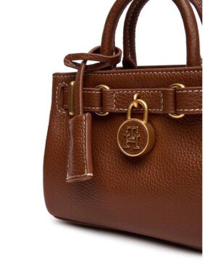 Tommy Hilfiger Torebka American Icon Micro Tote Leather AW0AW18167 Brązowy